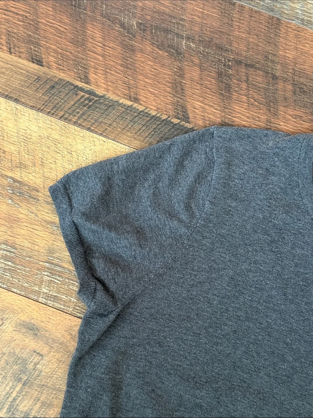 Lands’ End Gray Short Sleeve Sweater Knit Top XL Petite 18
